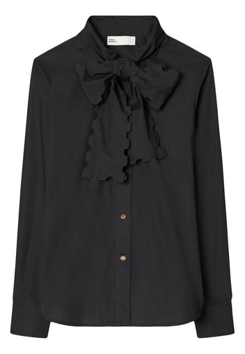 Tory Burch Scalloped-Bow Poplin blouse - Black