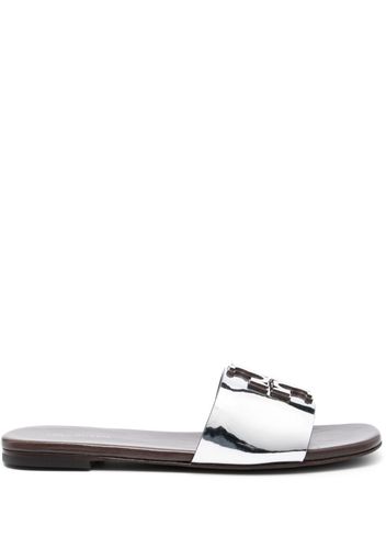 Tory Burch Ines logo-plaque flat sandals - Silver