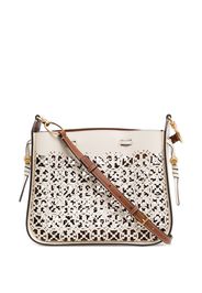 Tory Burch Bell laser-cut monogram shoulder bag - Brown