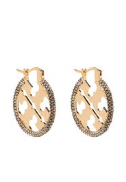 Tory Burch logo round earrings - Gold