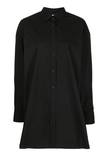 Totême logo-embroidered cotton shirt - Black