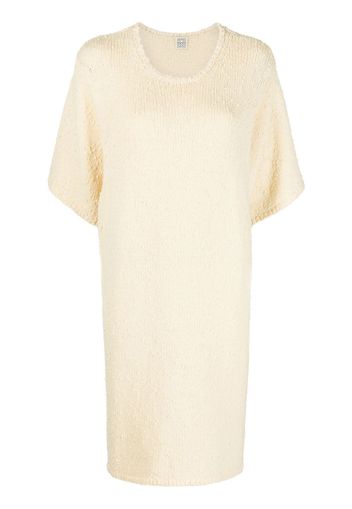 Totême textured knit short dress - Neutrals