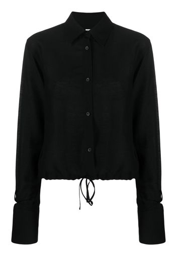 TOTEME long-sleeved drawstring shirt - Black