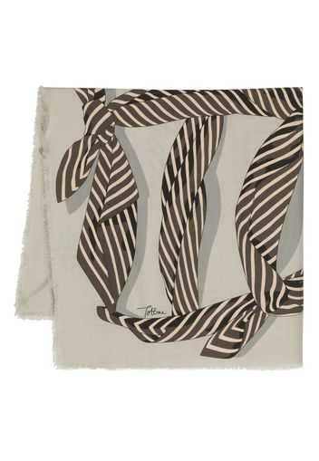 TOTEME knot-print silk scarf - Grey