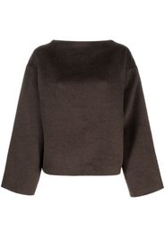 TOTEME boat neck doublé wool jumper - Brown