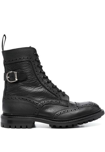 Tricker's lace-up leather ankle boots - Black