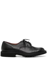 Tricker's lace-up pebbled leather loafers - Black