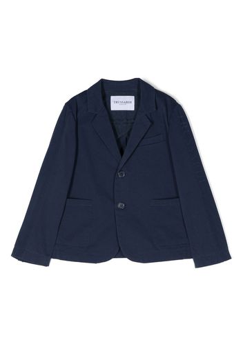 TRUSSARDI JUNIOR embroidered logo blazer - Blue