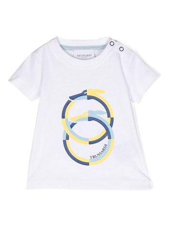 TRUSSARDI JUNIOR logo-print detail T-shirt - White