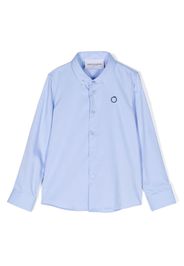TRUSSARDI JUNIOR logo-embroidered button-down shirt - Blue