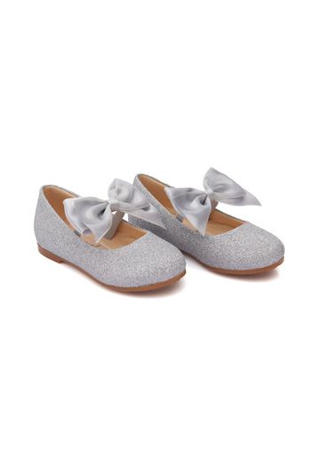 Tulleen bow-detail ballerina shoes - Silver