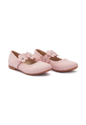 Tulleen floral-strap ballerina shoes - Pink