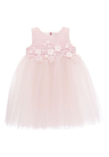 Tulleen floral-appliqué tulle dress - Pink