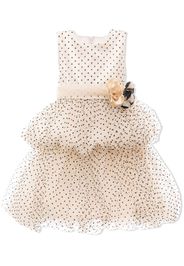 Tulleen polka-dot flared dress - GOLD