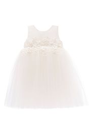 Tulleen floral-appliqué tulle dress - White