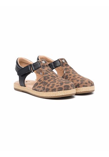 UGG Kids Emmery leopard sandals - Brown