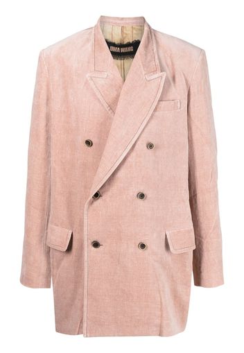 Uma Wang double-breasted velvet blazer - Pink