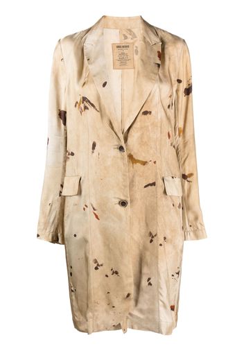 Uma Wang graphic-print long blazer - Brown