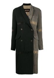 two-tone double-breasted coat