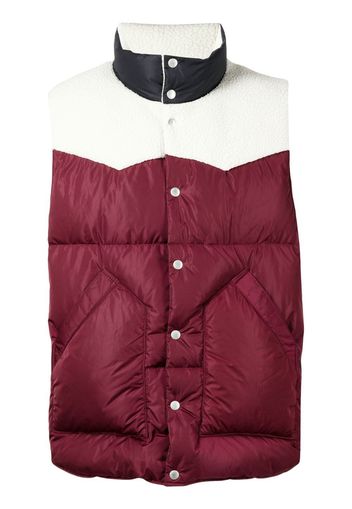 Undercover colour-block padded down gilet - Red