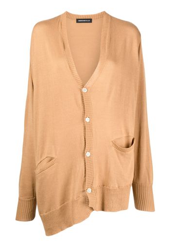 Undercover asymmetric-design knitted cardigan - Brown