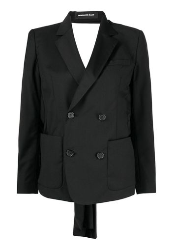 Undercover double-breasted rear-tie blazer - Black