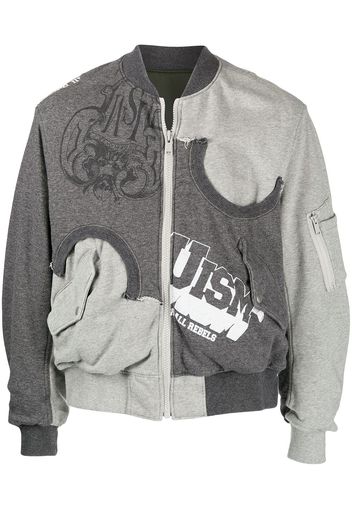 Undercoverism reversible logo-print bomber jacket - Grey