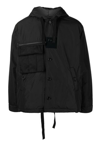 Undercoverism patch-pocket hooded jacket - Black