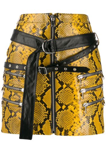 Unravel Project snake-effect mini skirt - Yellow