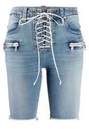 lace-up denim shorts