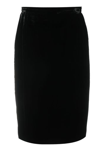 1980s velvet effect straight-fit skirt