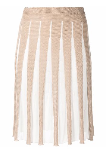 Valentino Pre-Owned 1990s knitted pleated skirt - Neutrals