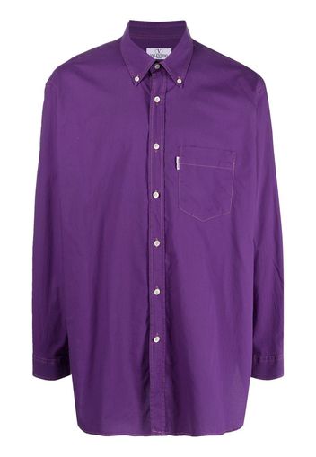 Valentino Pre-Owned 2000s box-pleat detail button-down shirt - Purple