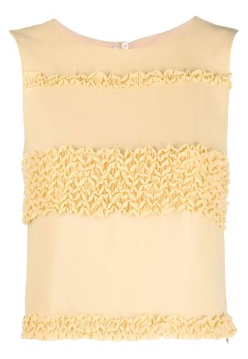 Valentino Pre-Owned 1990s ruffle appliqué sleeveless top - Yellow