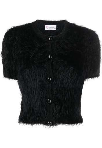 Valentino Pre-Owned 2000s faux-fur short-sleeved top - Black
