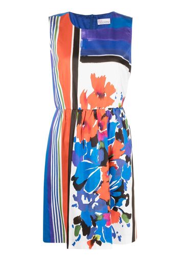 Valentino Pre-Owned 2000s floral-print sleeveless dress - Blue