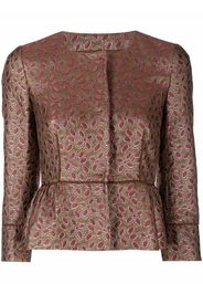 Valentino Pre-Owned 2000s brocade pattern jacket - Brown