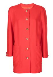 Valentino Pre-Owned 1980s engraved-button wool coat - Red