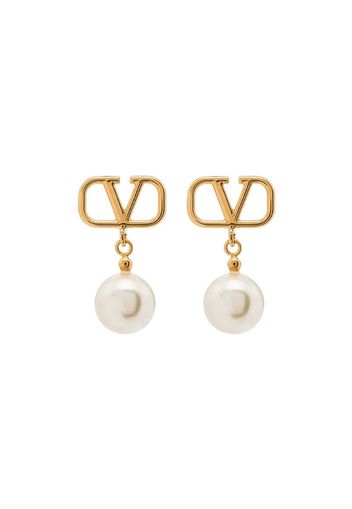 pearl drop VLOGO earrings