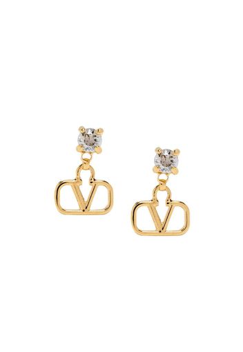 crystal-embellished VLOGO pendant earrings