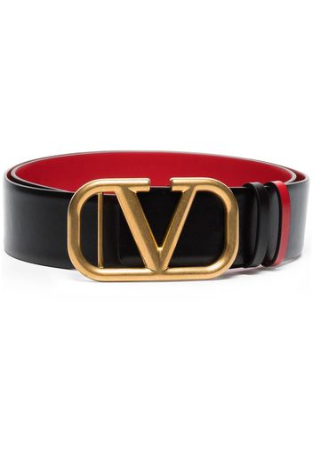 Valentino Garavani VLOGO buckle leather belt - Black