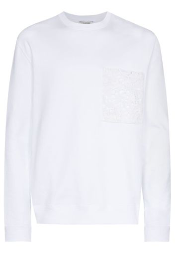 Valentino lace pocket sweatshirt - White