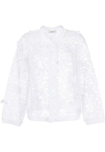 Valentino floral lace cardigan - White