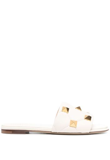 Valentino Garavani Rockstud slide sandals - White