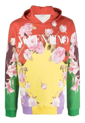 Valentino rose-print hoodie - Yellow