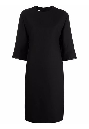 Valentino lambskin-panel pencil dress - Black