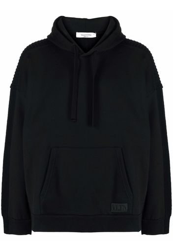 Valentino panelled knitted hoodie - Black