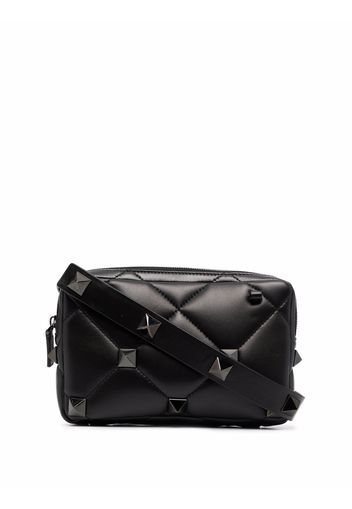 Valentino Garavani Roman Stud diamond-quilted shoulder bag - Black