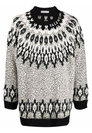 Valentino intarsia-pattern jumper - White