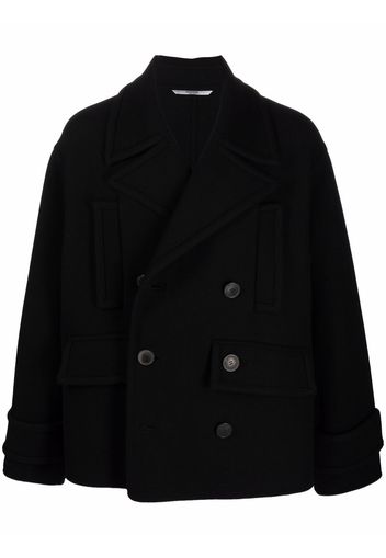 Valentino double-breasted virgin wool-blend coat - Black